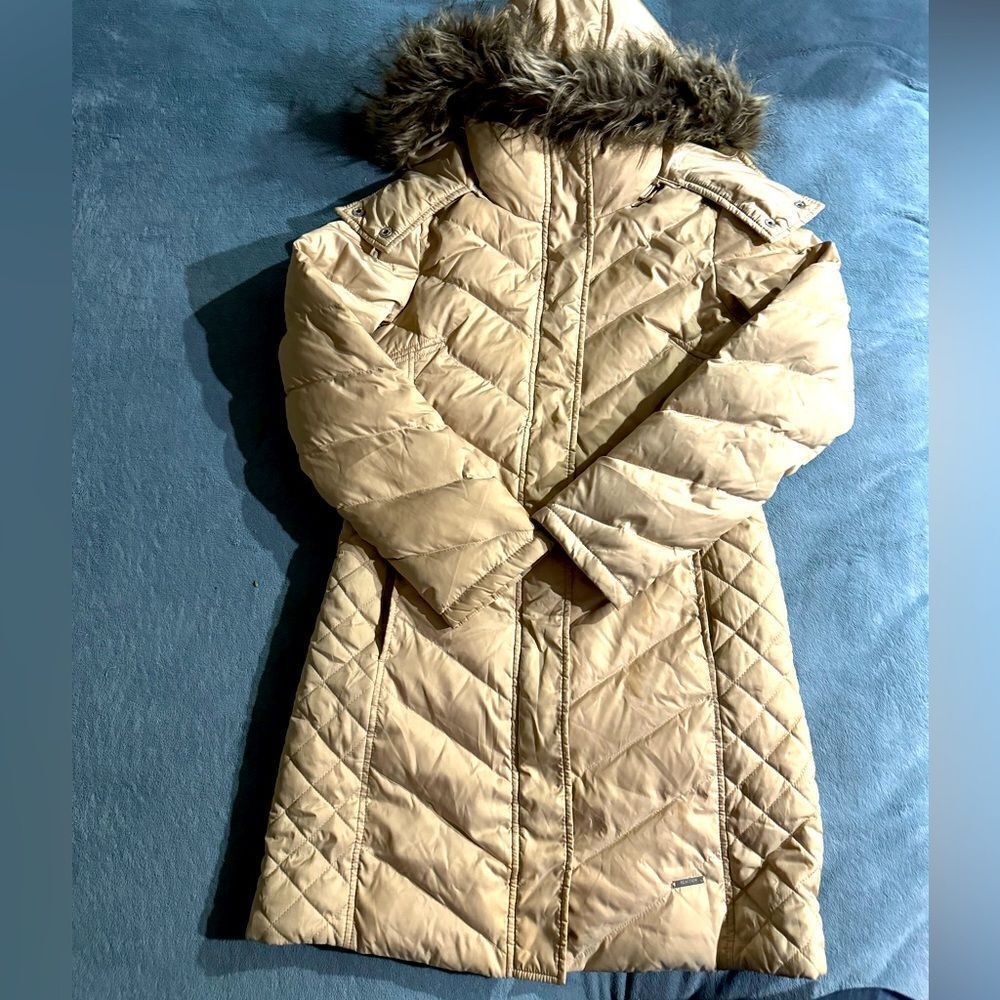 KENNETH COLE Women's Faux-Fur-Trim Hooded Puffer Coat